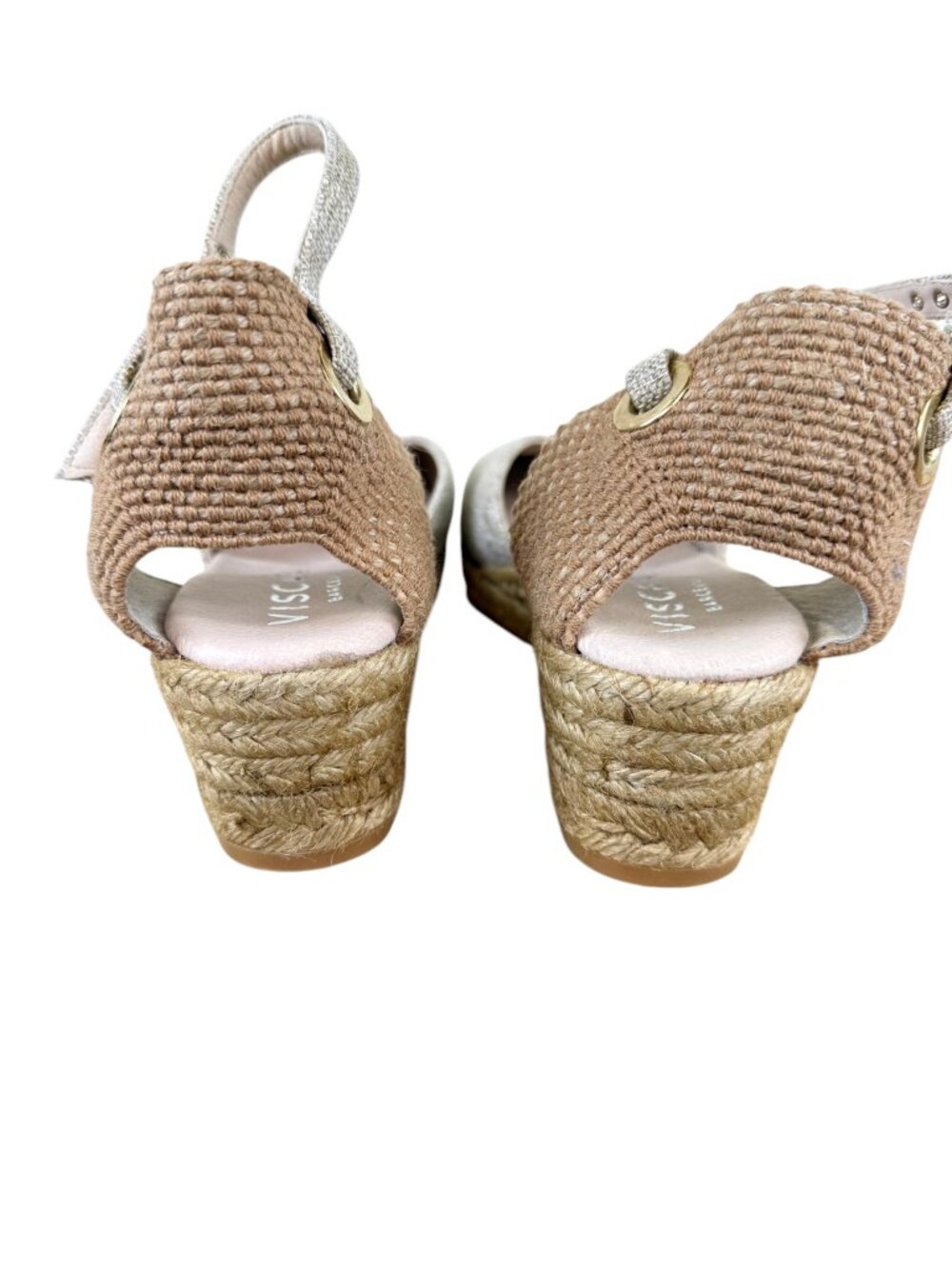Viscata Espadrille Wedge Platform Low Heel Beige Gold (40) - Picture 5 of 11